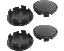 SnelShoppen - Pack van 4 zwarte wieldeksels voor VW 65 mm ABS materiaal, krasbestendig en duurzaam, stijlvolle matte afwerking voor autoaccessoires