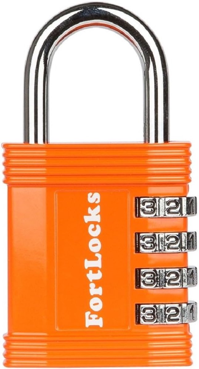 SnelShoppen - 4 Digit Sturdy Lock YF20610B - Robuuste Combinatie Hangslot - Weerbestendig, Hoogwaardige Zinklegering, Oranje - Perfect voor Camping, T
