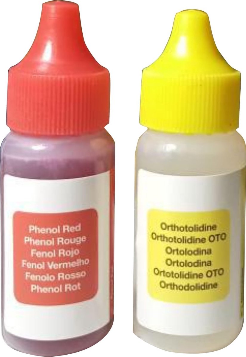 SnelShoppen - Test set pH en chloor tester (Oto/Phe), 5 druppels voor zwembad, spa of whirlpool, nauwkeurige waterkwaliteit met testvloeistof