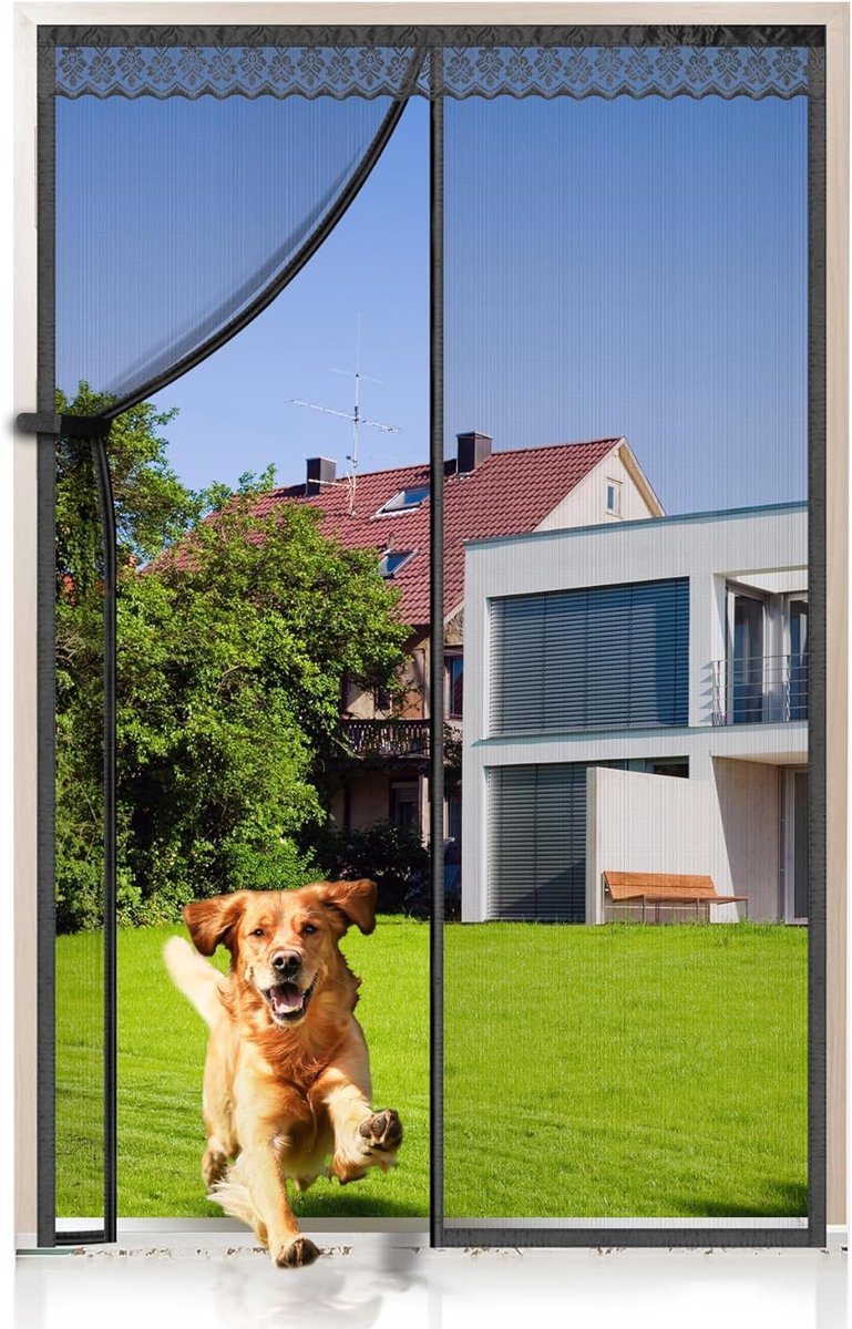 SnelShoppen - Fiberglass Magnetische Vliegenraam Deur 110 x 210 cm Insectenbescherming voor Balkon, Kelder en Patio - Krasbestendig, Sterke Magneten,