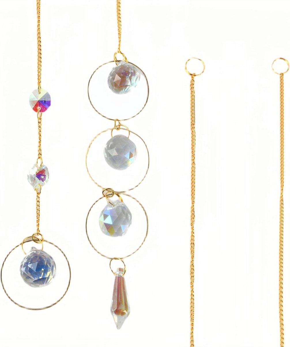 SnelShoppen - Set van 2 Zonnvangers Kristallen Ballen Raam Hangers Prism Ornamenten Decoraties voor Huis en Tuin