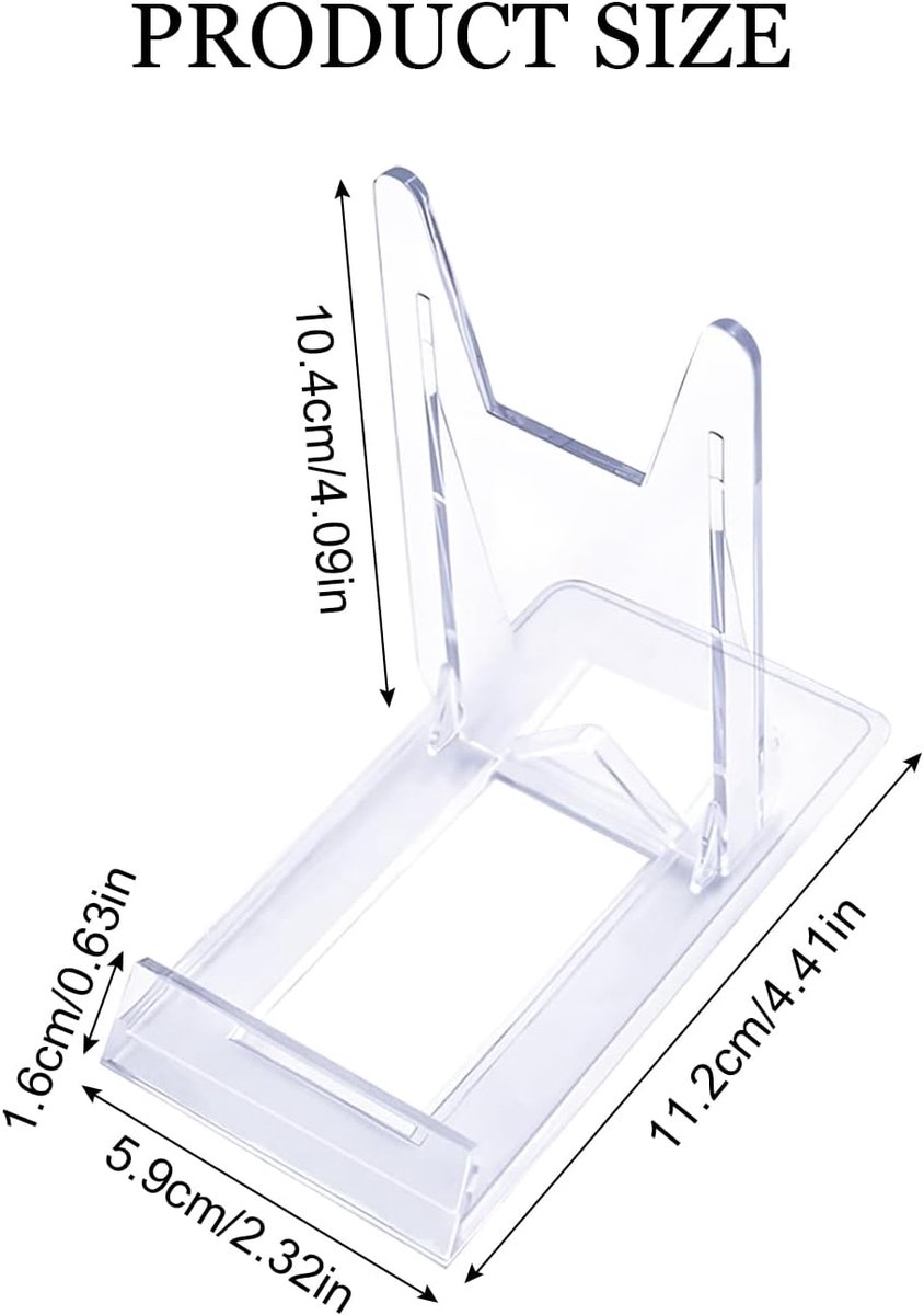 SnelShoppen - 12 Stuks Acryl Plate Stand Decoratieve Easel Verstelbare Transparante Signhouders Tentoonstellingsstand voor Foto's, Borden, Lijsten, Bo