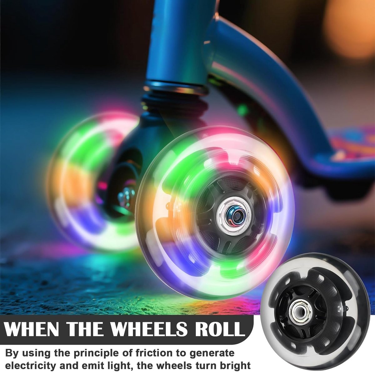 SnelShoppen - 4 x Scooter Wielen, 2 x 120 mm + 2 x 80 mm Stunt Scooter Vervangwielen, Hoge Kwaliteit PU met Aluminium Naaf voor Stunt Scooters