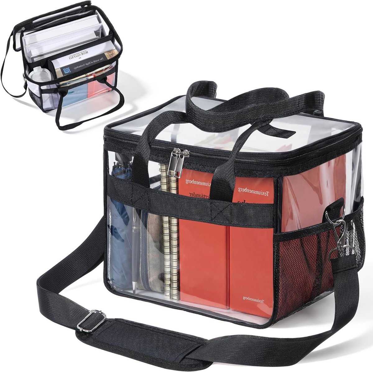 Transparante Tas voor Wetten en Commentaren, Ideaal voor Rechtenstudenten, Bibliotheek en Luchthaven, Duurzaam PVC Ontwerp