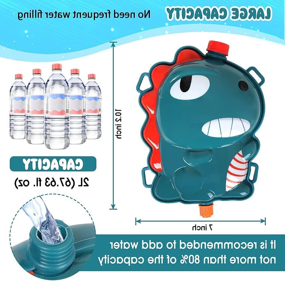 Waterpistool voor Kinderen - Speelgoed met 2000 ml Watertank, Perfect voor Zomer, Strand en Zwembad Activiteiten