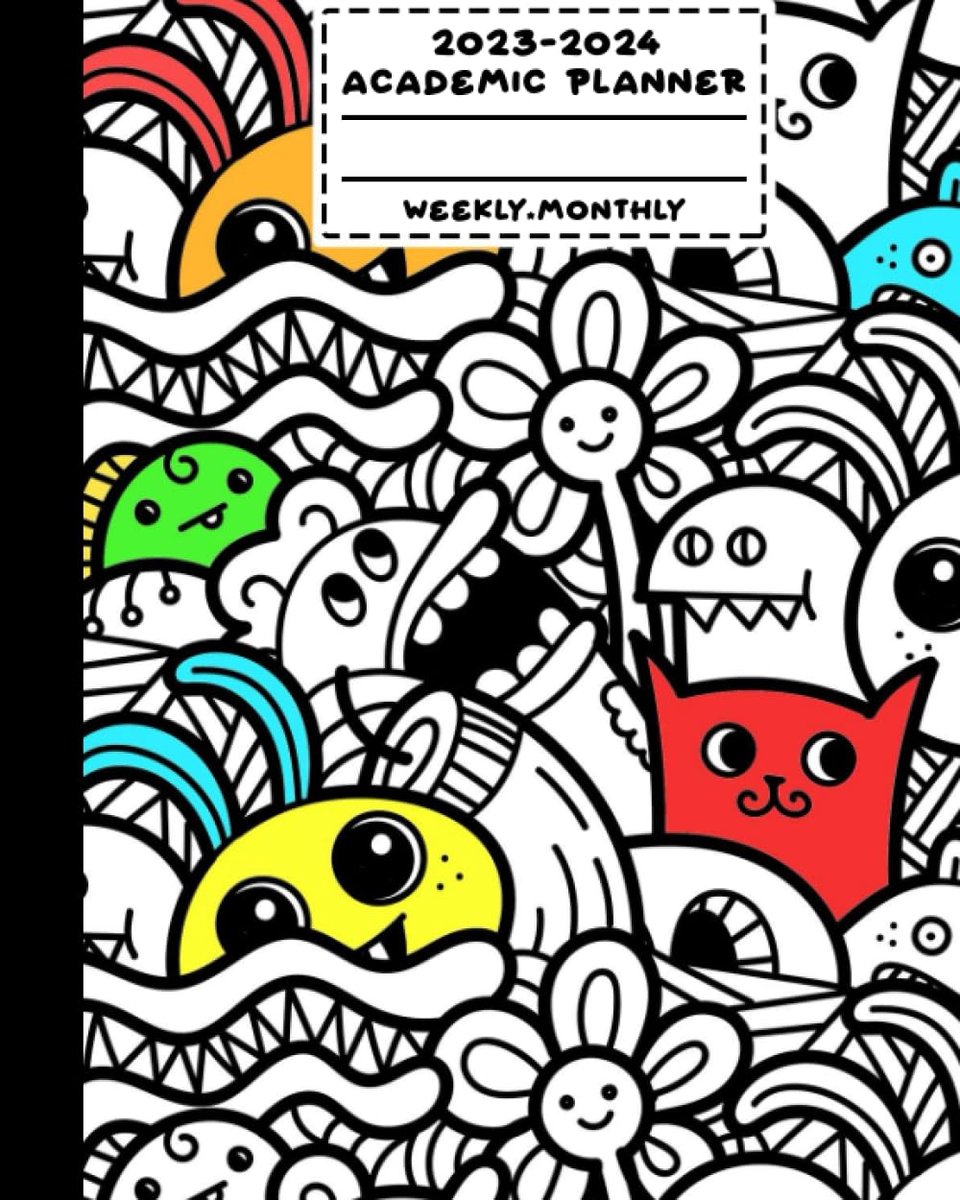 SnelShoppen - 2023-2024 Academische Planner voor Kinderen en Tieners - Schattige en Griezelige Monster Themed Agenda met Wekelijkse & Maandelijkse Ove