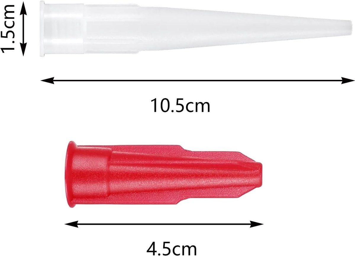 SnelShoppen - Pack van 40 Transparante Silicone Nozzles, Vervangtips voor Kitpistolen, Sealing Caps voor Keuken en Huishouden, Rood en Wit, Perfect vo