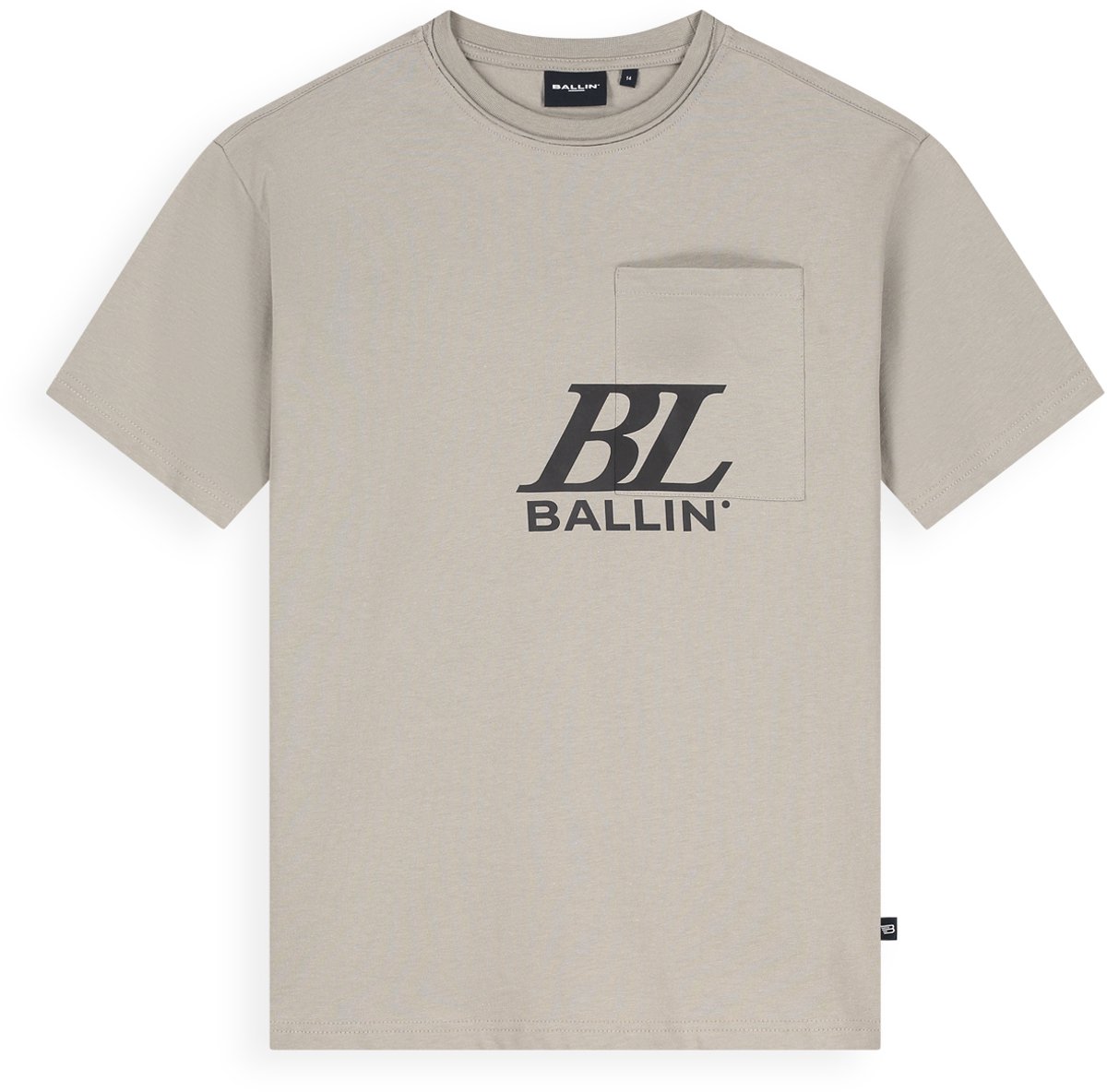 Ballin Amsterdam - Jongens Loose fit T-shirts Crewneck SS - Taupe - Maat 12