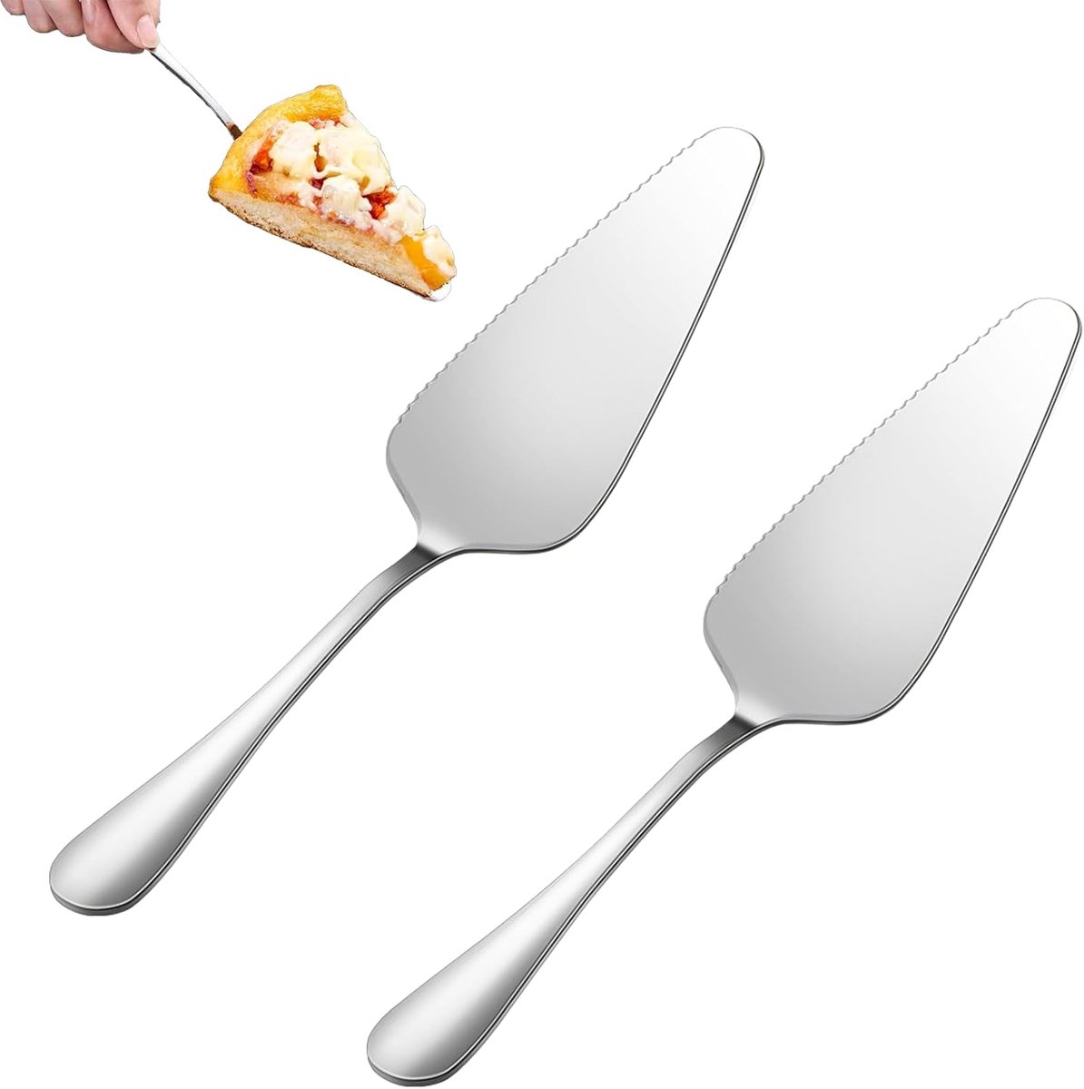 SnelShoppen - Taartschep set 2 stuks roestvrij staal met mes - veelzijdige taart- en gebakserverer voor feestjes, restaurants en thuisgebruik
