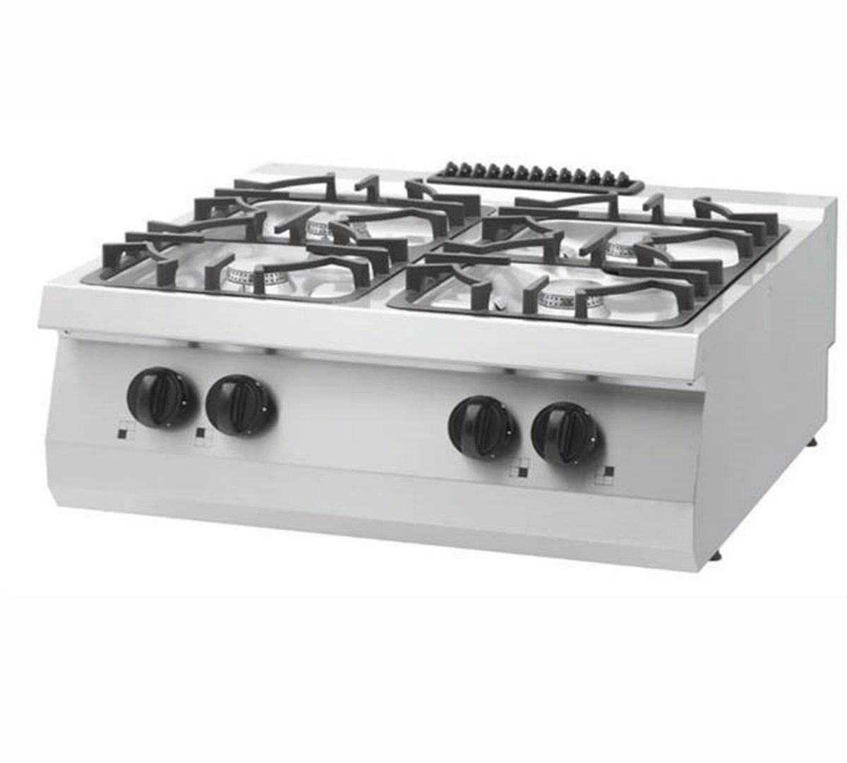 Maxima Heavy Duty Kookplaat 4 Pitten Dubbel 70 cm Diep 30 kW Gas