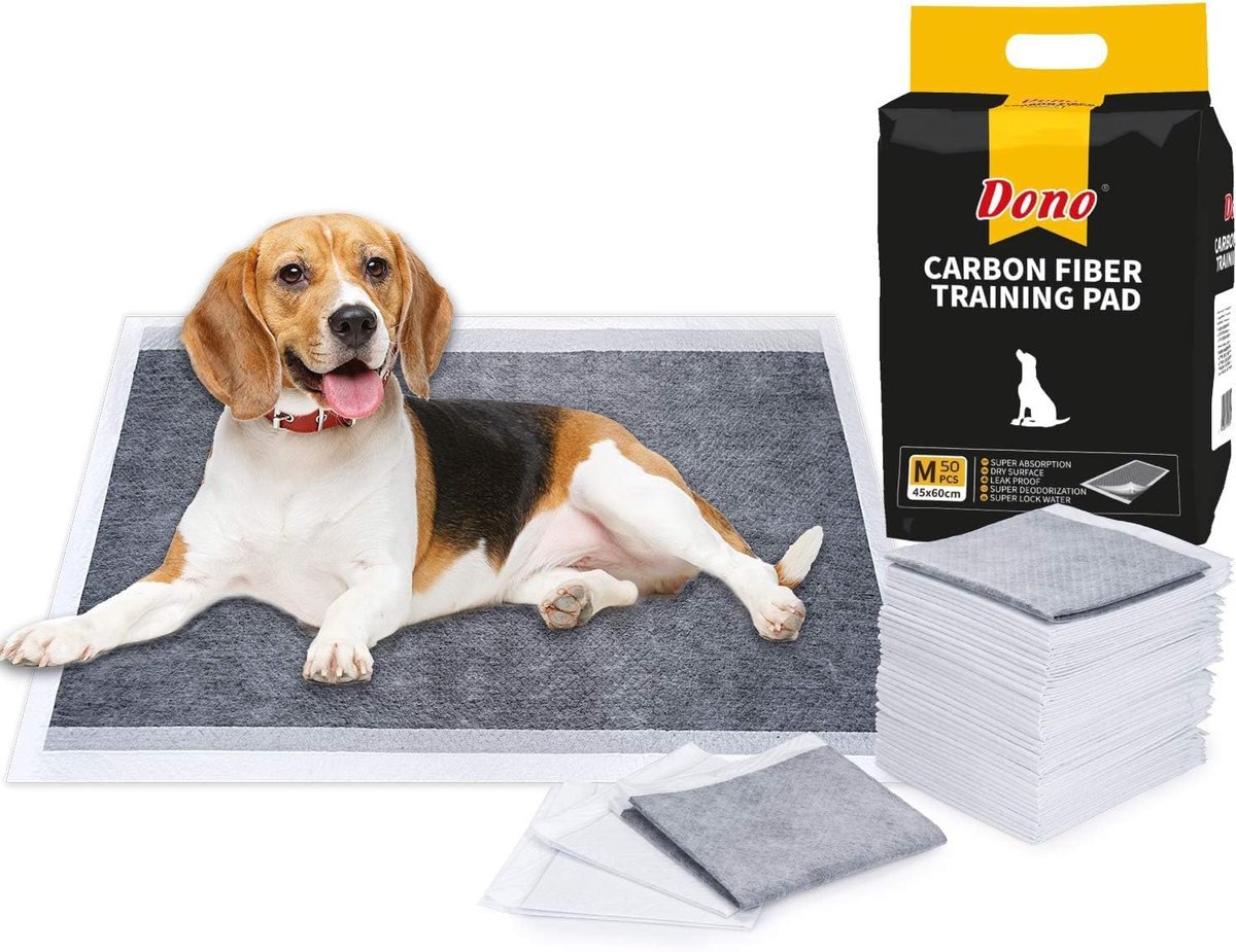 SnelShoppen - Super Absorbente Puppy Toilet Trainer Pads - Dono Carbon Heavy Duty Dog Pads Medium - 50 Stuks - Geurvrij & Ideaal voor Thuis, Auto, Rei
