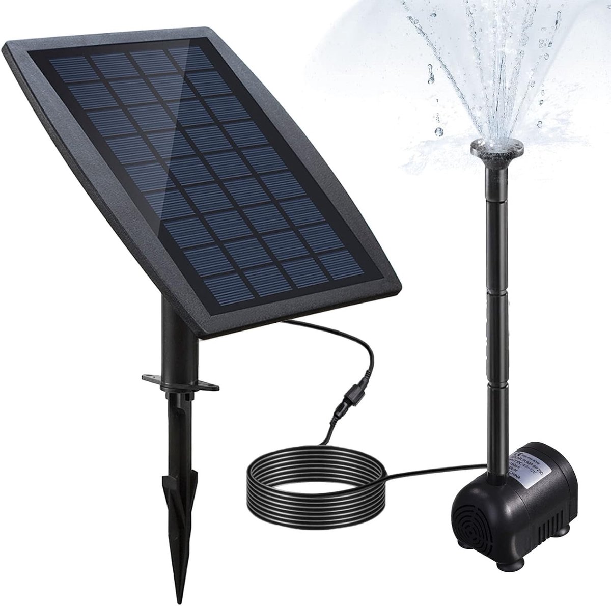 SnelShoppen - Zonnewaterpomp met 9V 2.5W Zonnepaneel voor Tuin, Zwembad en Landschap - Plug & Play Fontein voor Buiten, Borstelloze DC Waterpomp
