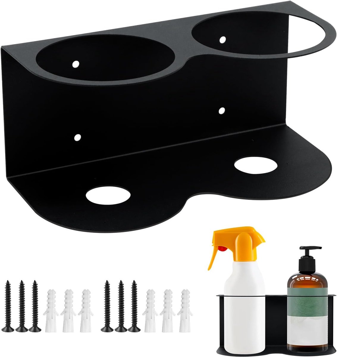 SnelShoppen - Spray Bottle Holder - Spray Rack voor Spray Can Organizer - Garage Metalen Tool Wandhouder - Perfecte Maat 21cm x 10.5cm x 9.5cm - Duurz