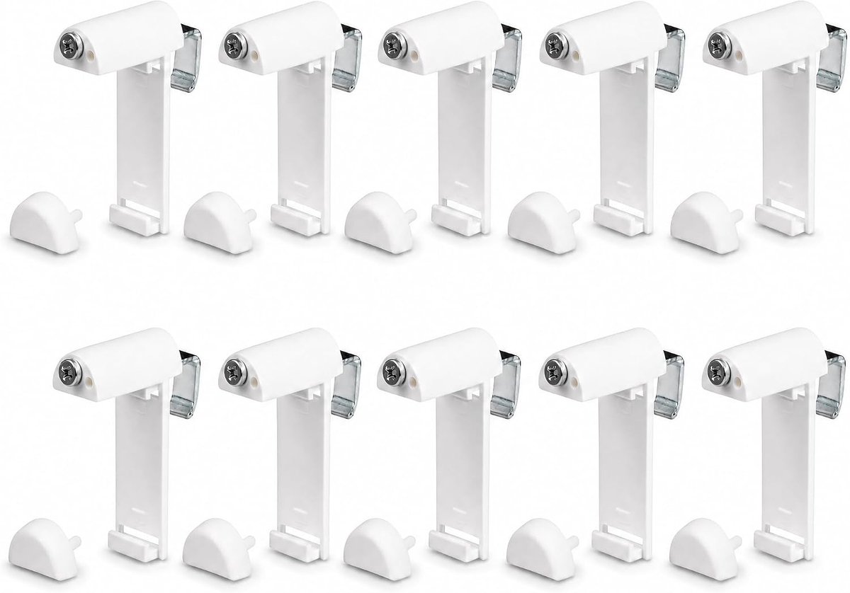 SnelShoppen - Clamp Holder Short met Metalen Beugel voor Klemmfix Rolgordijnen - Doublé Rolgordijnen - Geen Boren Nodig, 10 Stuks Accessoires voor Bev