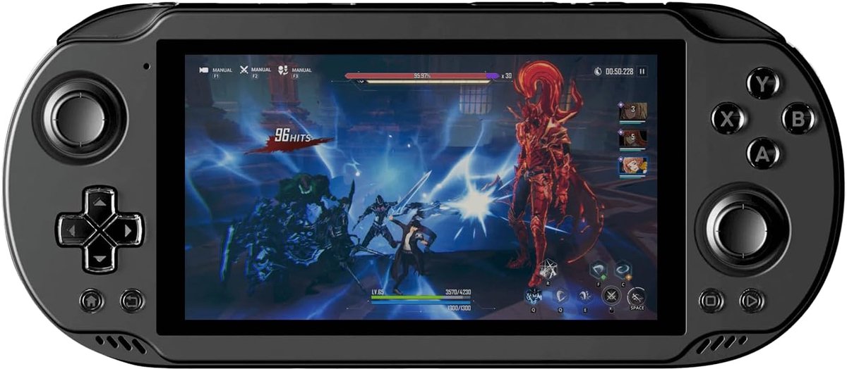 SnelShoppen - Mini Android Gaming Handheld met Snapdragon 8 Gen 2 CPU, 8GB RAM, 128GB UFS 4.0, 5" 1080p Mini LED, Wi-Fi 7, BT 5.3 - Perfect voor Gamin