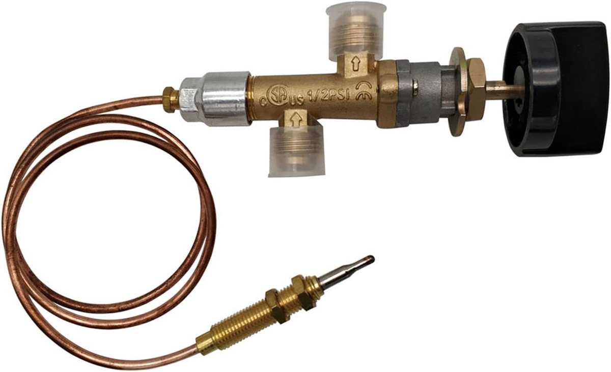 SnelShoppen - Low Pressure LPG Propaan Gas Haard Vlam Uitval Veiligheids Controleklep Kit - Max 1/2 PSI - Geschikt voor Buiten - Thermokoppel 600mm -