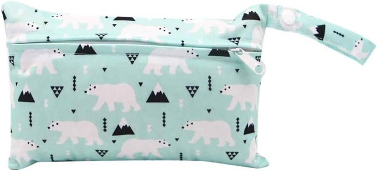 SnelShoppen - Mini Luiertas met Kleurrijk Dierenpatroon, Waterdichte Natzak, Luiertas 22 x 15 cm, Kleine Natzak, Luiertas Organiser, Tas voor Baby's,