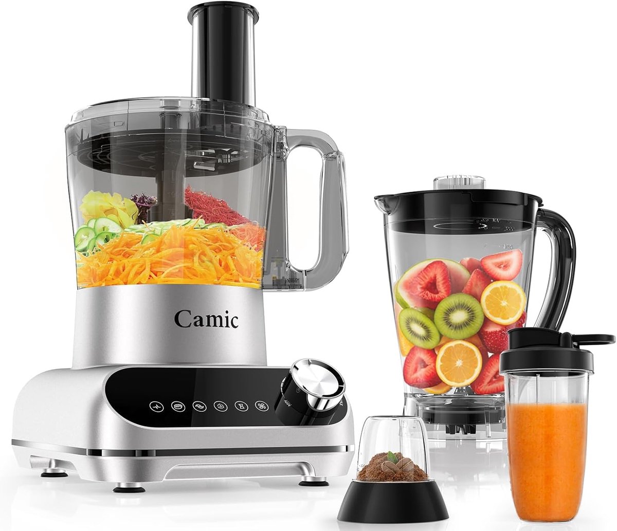 SnelShoppen - Keukenmachine 1500W Food Processor met 2.5L Kom, 6 Programma's, Hakken, Snijden, Mixen, Inclusief Accessoires voor Snel en Creatief Koke