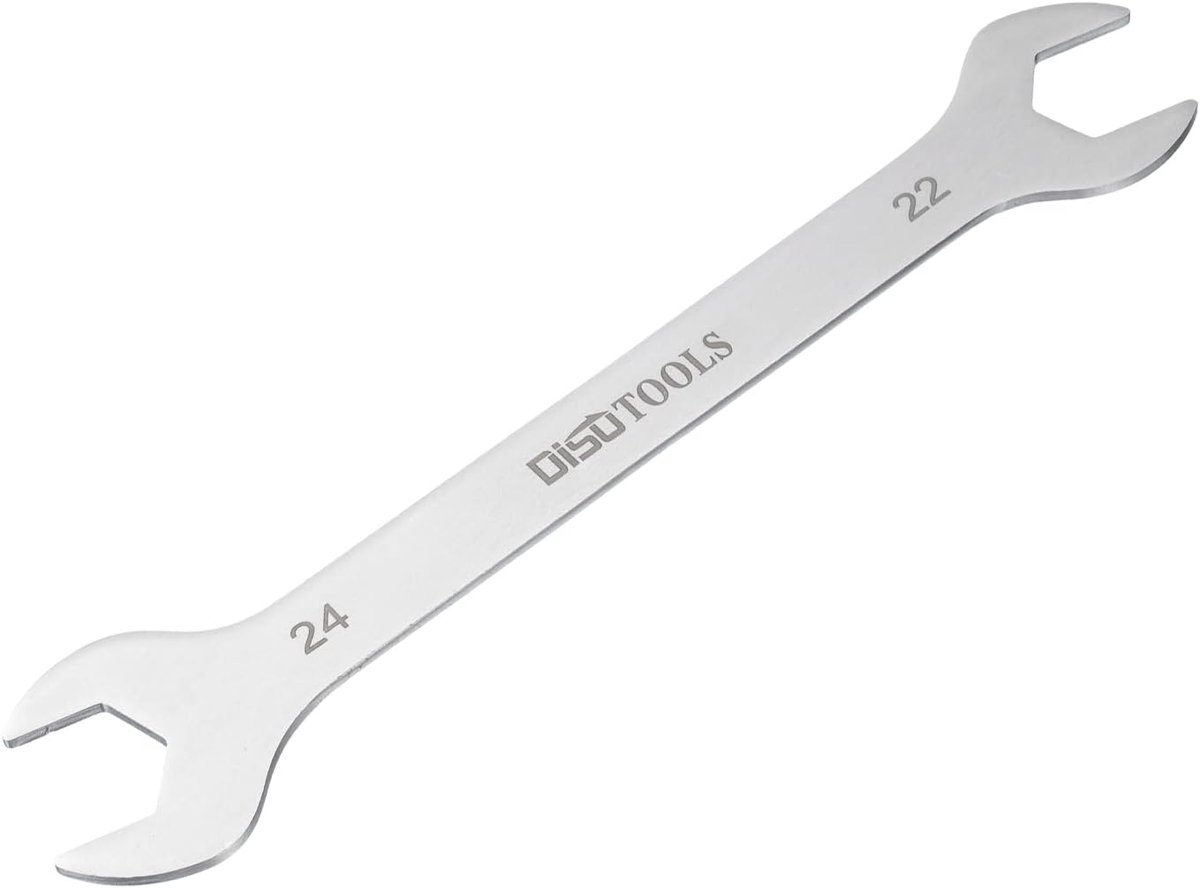 SnelShoppen - Dubbele Ringsleutel 22mm x 24mm, Open-end Sleutel, 3cr13 RVS, Superdunne Spanner voor Huishoudelijk en Algemeen Onderhoud