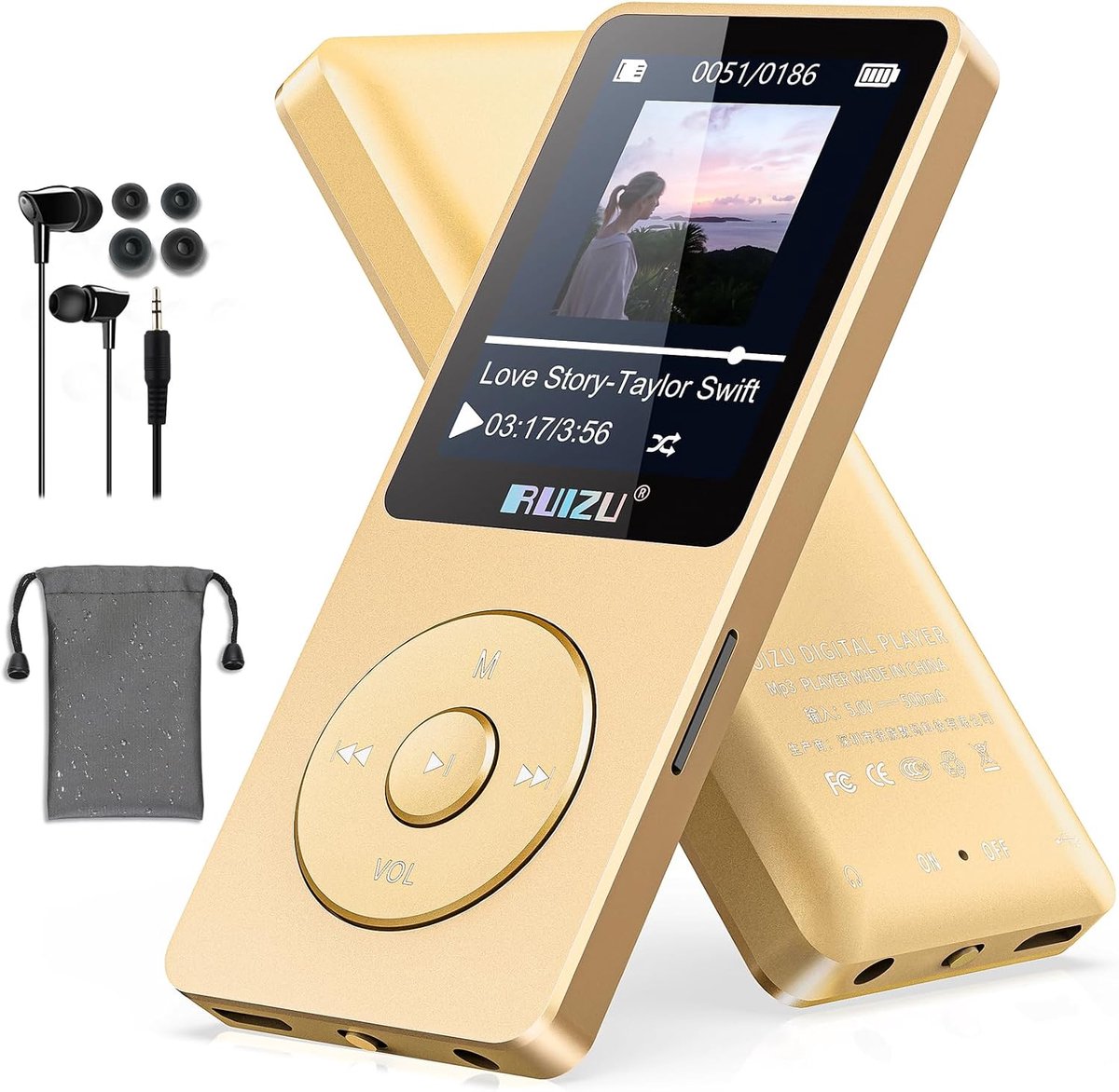 SnelShoppen - 64GB MP3 Speler met Bluetooth 5.3, 1.8 Inch Scherm, Draagbare Muziek Speler, FM Radio, Voice Recording, E-Book Functie, 80U Digitale Aud
