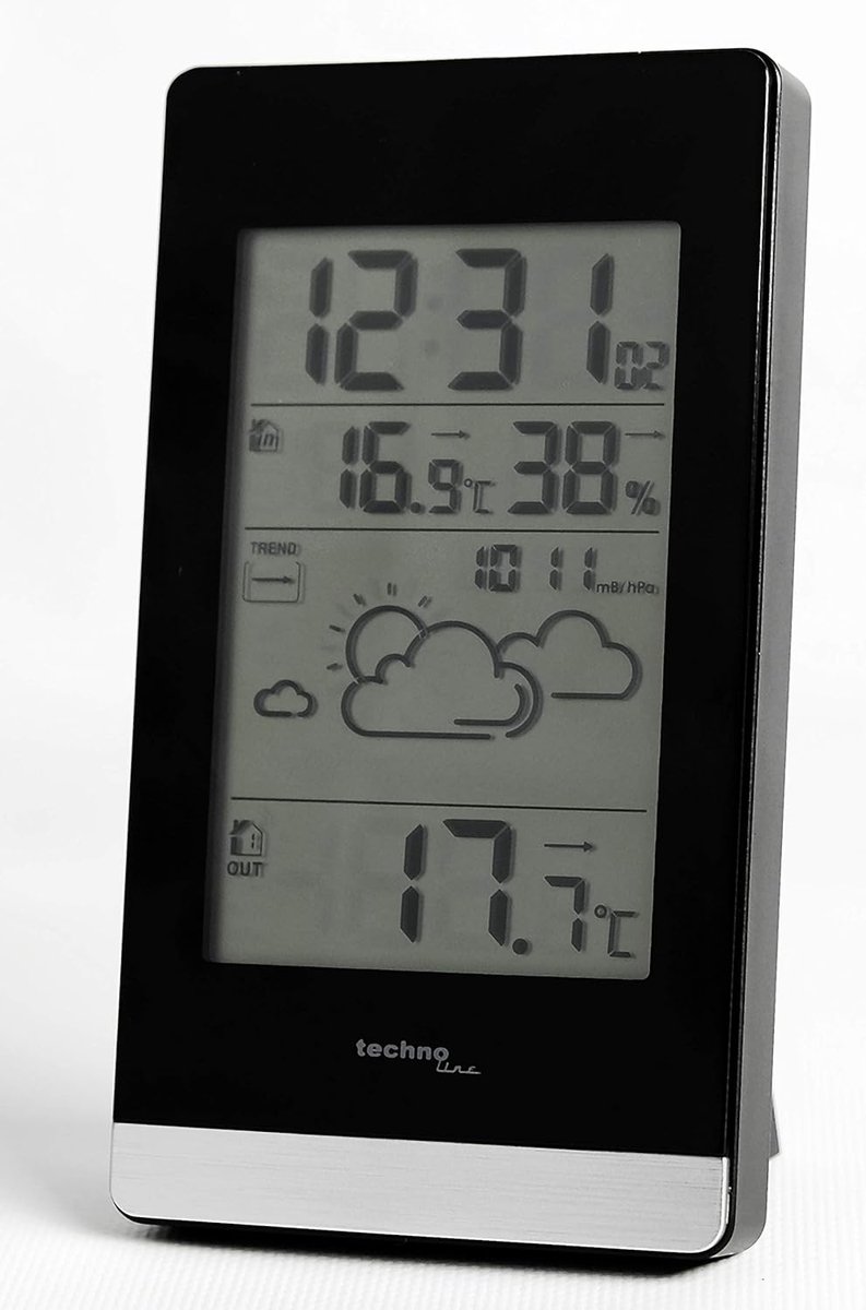 SnelShoppen - Wetterstation WS 9132 - Digitale Weerstation met Buiten- en Binnen Temperatuur, Vochtigheid, Draadloze Sensor, LCD Scherm, Voor Thuis, T