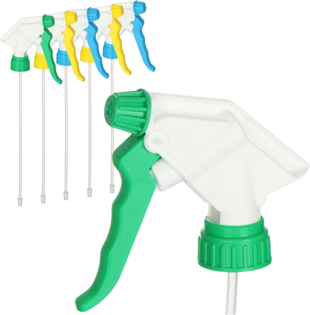 SnelShoppen - 6x Spraykoppen in 3 Kleuren - Ergonomische Spraykop met NBR Seal voor 28/400 Flessen - Ideaal voor Tuin, Keuken en Camping