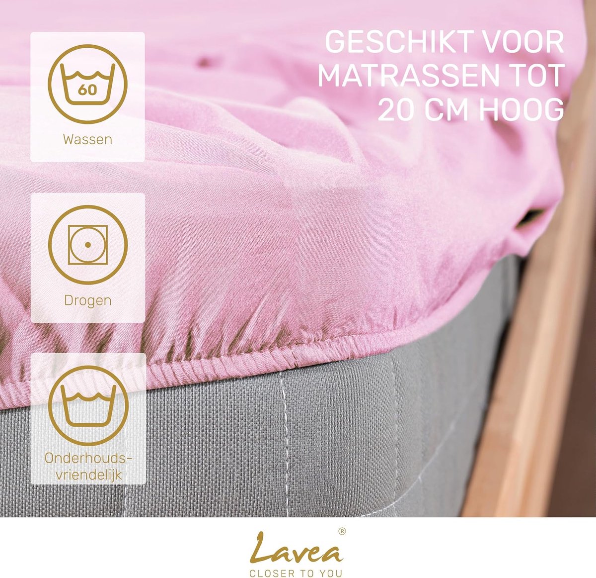 SnelShoppen - Fitted Sheet 140x200 cm - Zacht en Ademend Microfiber - Geschikt voor Matrassen tot 35 cm - All-Round Elastiek - Oeko-Tex Gecertificeerd