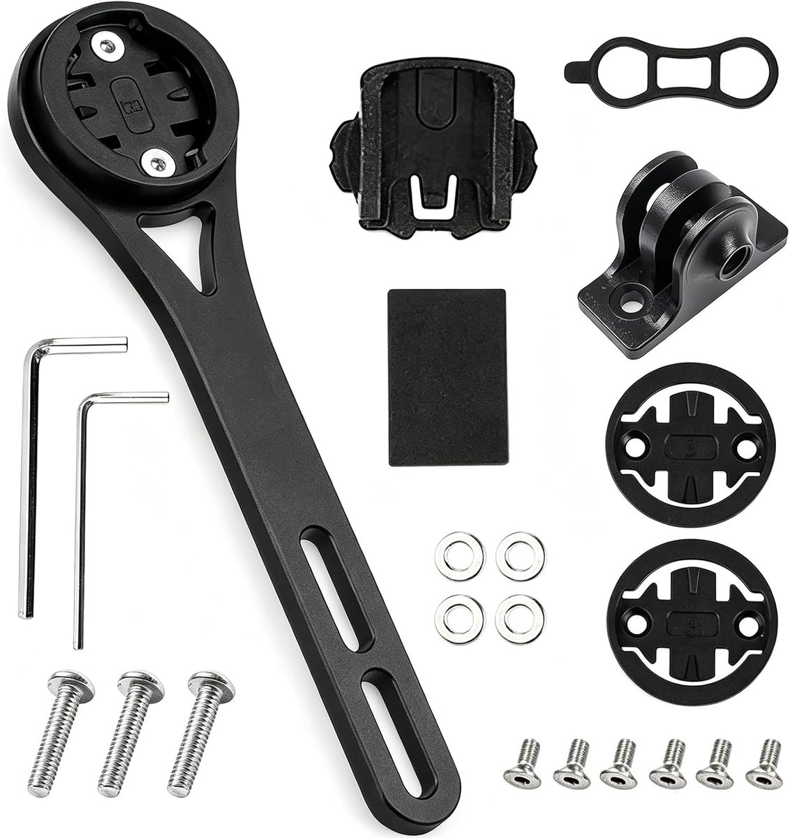 SnelShoppen - Fietcomputer Mount voor Racefiets, Geïntegreerde Aluminium Bevestiging, Geschikt voor Garmin, Cateye en Bryton, Lichtgewicht en Duurzaam