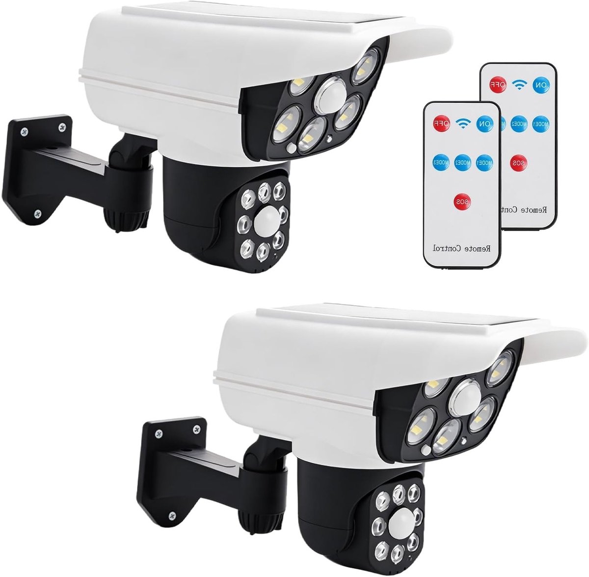 Dummy camera voor beveiliging, met knipperende LED en afstandsbediening, zonne-energie, outdoor gebruik
