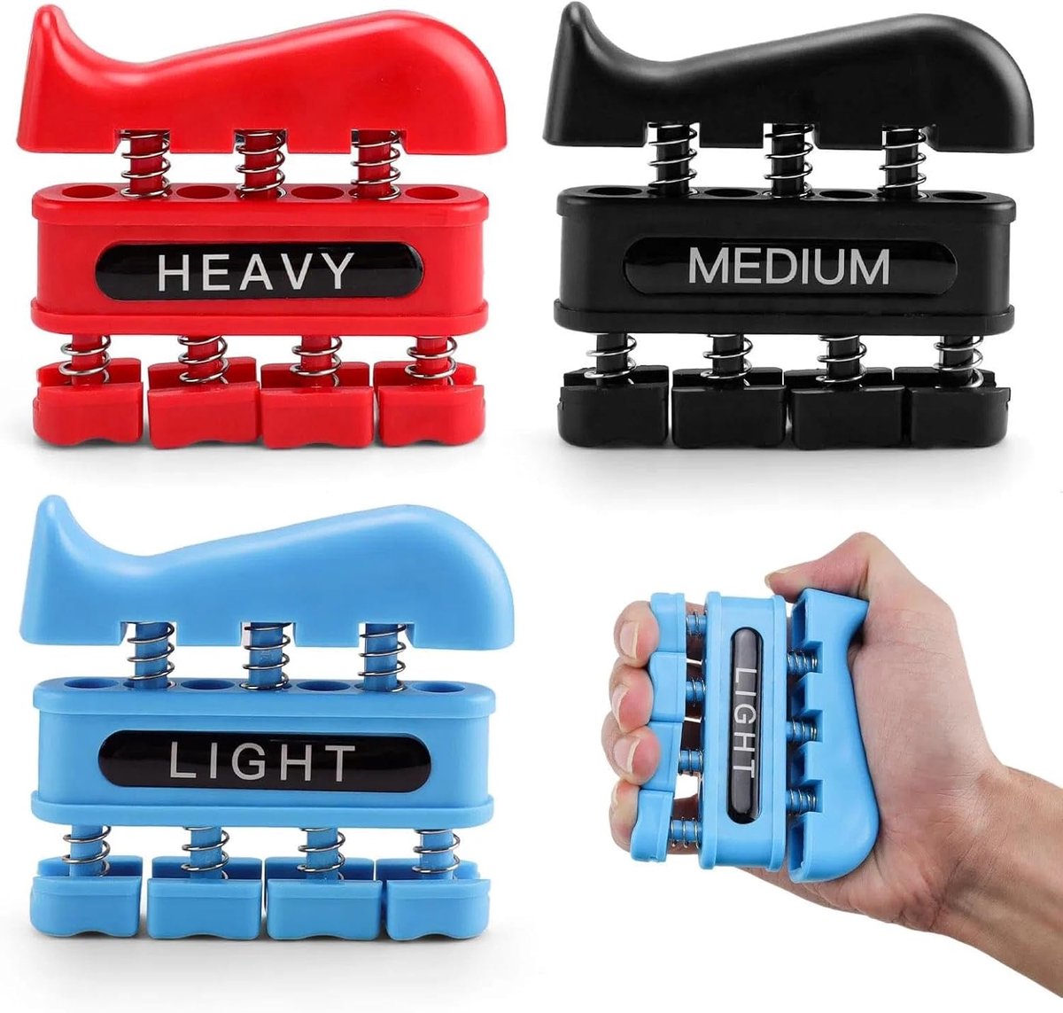 Thijox - Handkrachttrainer Set van 3 - Hoge Kwaliteit Grip Trainer - Duurzaam Kunststof - Ideaal voor Fysiotherapie, Klimmers en Muzikanten - Verbeter