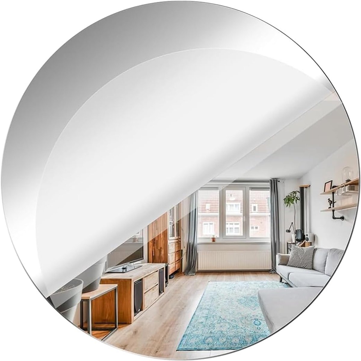 Thijox - 30cm Ronde Acrylspiegeltegels - Lijstloze Glazen Spiegels - Zelfklevende Kunststof Spiegelvellen voor Woonkamer, Slaapkamer, Badkamer - Breuk