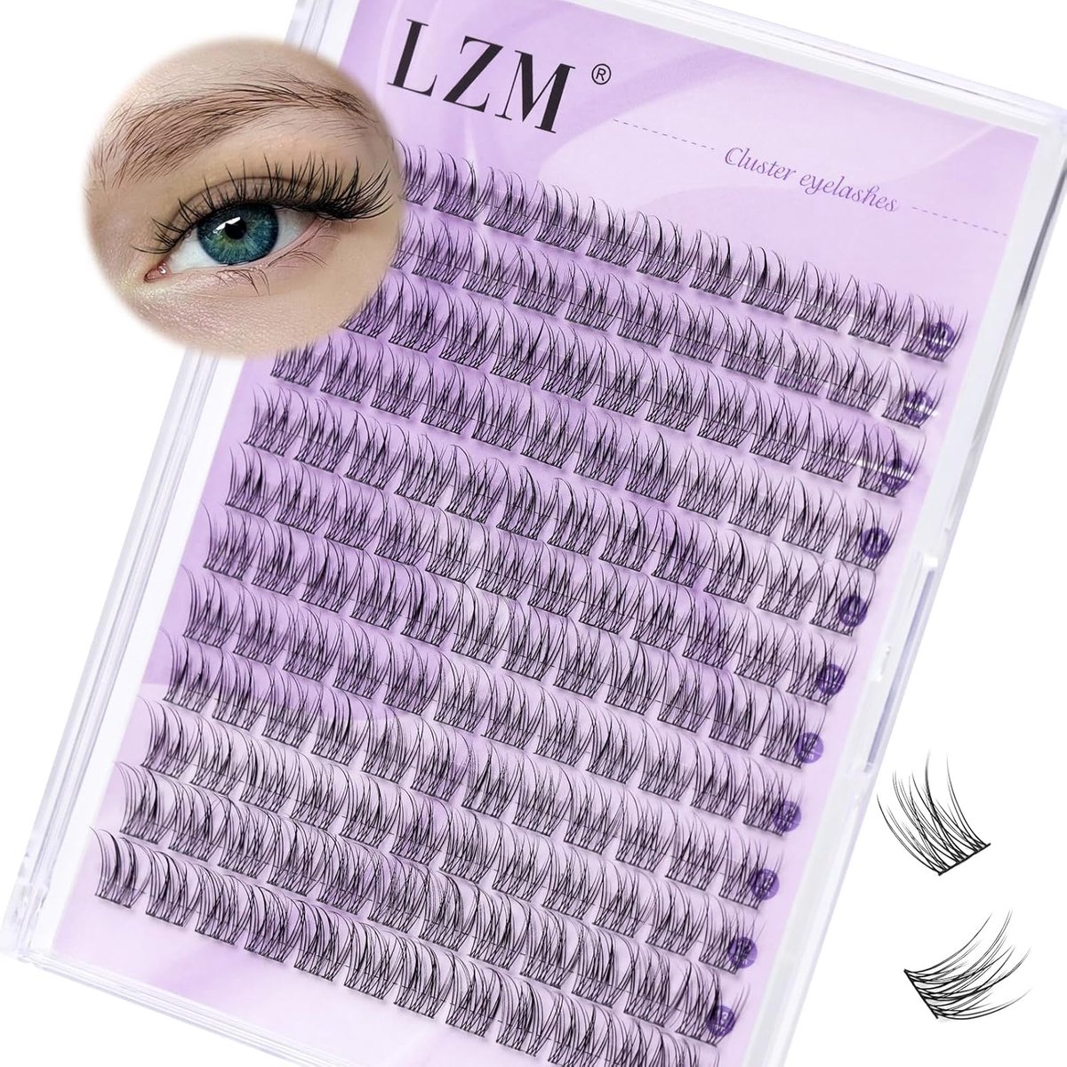 SnelShoppen - LZM Wispy Cluster Wimpers - 144 Natuurlijke Wimperclusters 10-13 mm, Dunne Band, DIY Look voor Feest en Dagelijks Gebruik