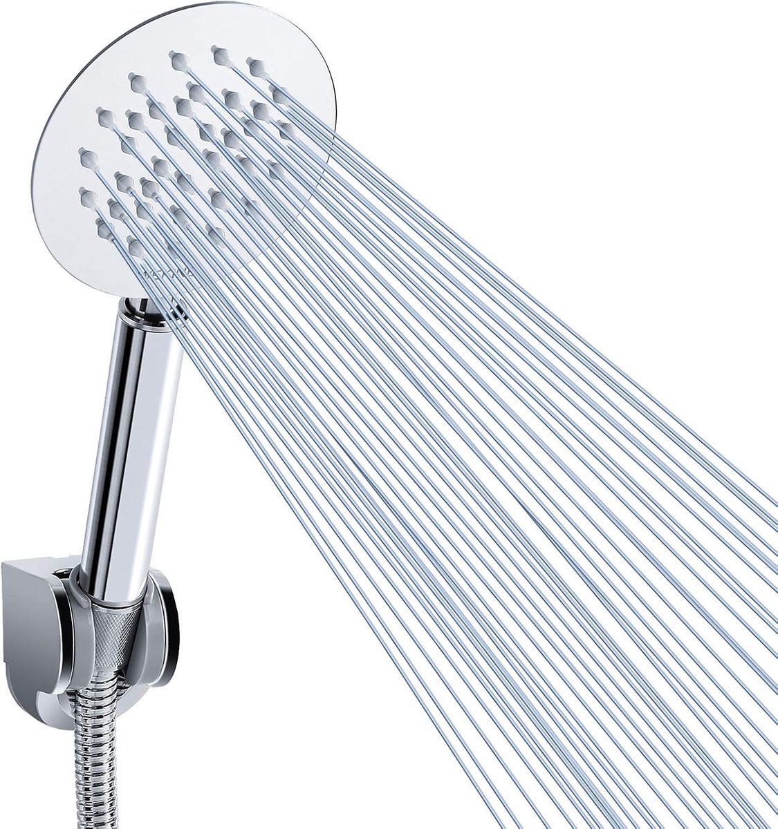 SnelShoppen - ALL METAL Handheld Douchekop - Voolan Hoge Druk Douchekop - Ronde Chrome Handdouche met Teflon Tape - Hoge Waterdoorstroom bij Lage Wate