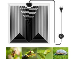 Verwarmingsmat Terrarium met 10 Temperatuur Niveaus | Verstelbaar Warmtekussen voor Reptielen en Schildpadden
