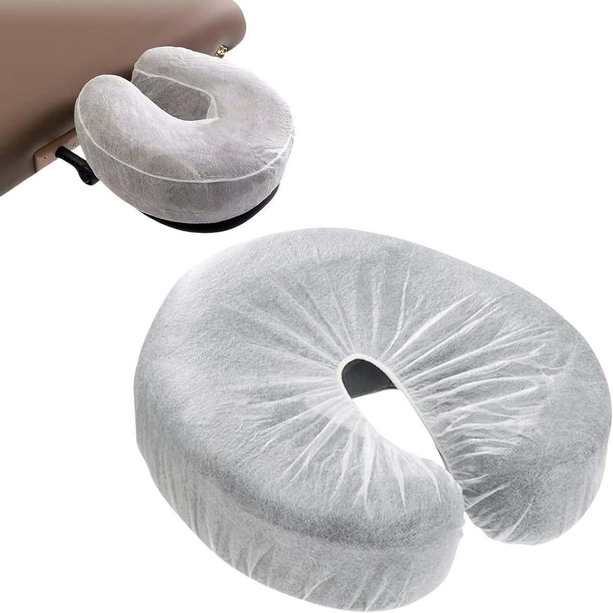 Neussleuteldoeken 30 x 30 cm - Witte Vliesstof Gezichtskussens voor Massagestoelen en Spa's, 100 Stuks, Ideaal voor Schoonheidssalons en Wellnesscentra