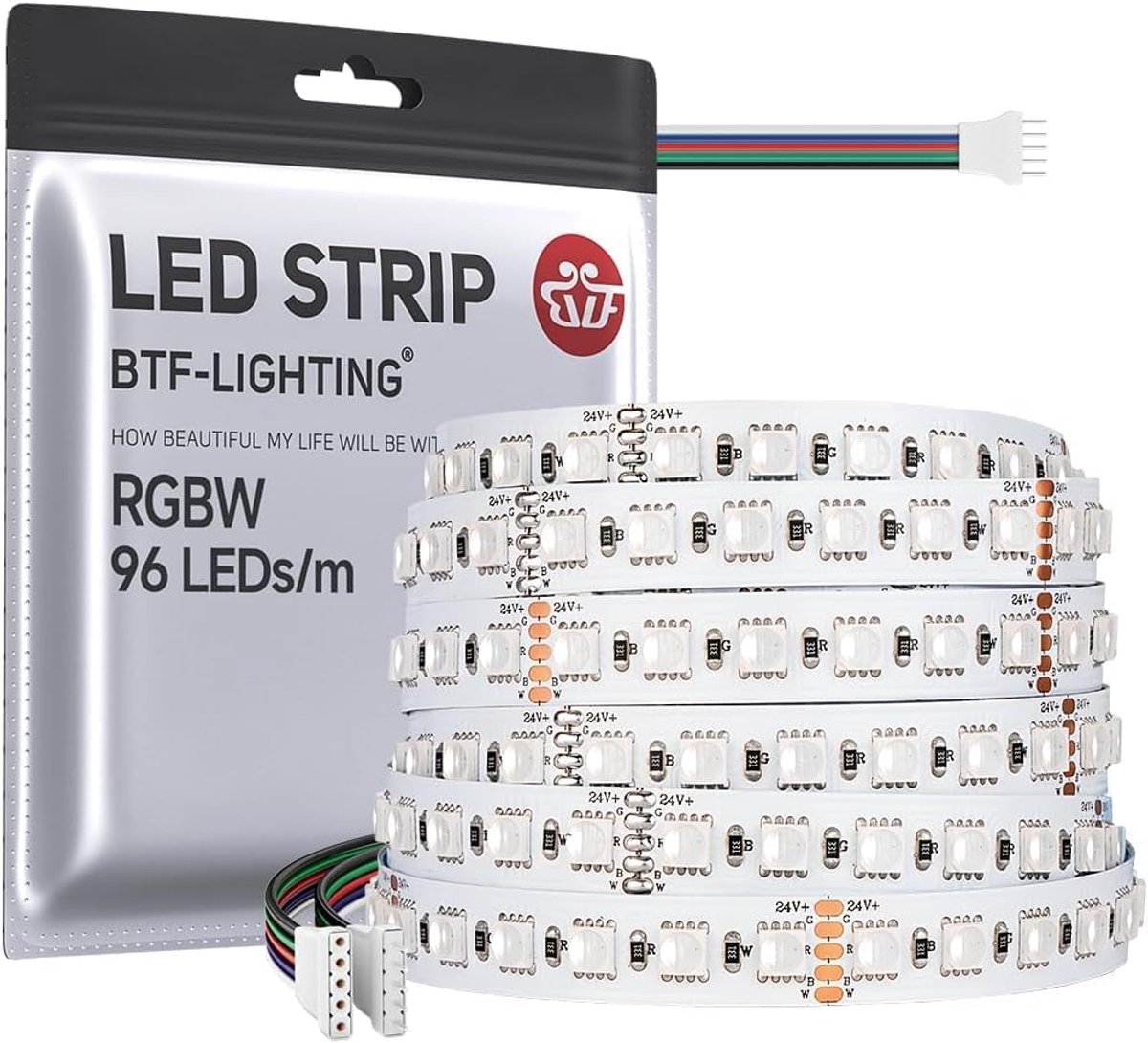 Thijox - RGBCW LED-strip 5050SMD RGBW 4IN1 5M - Kleurveranderende LED-band voor Binnenverlichting - IP30 Niet Waterdicht - 96LEDs/m voor Feest, Keuken