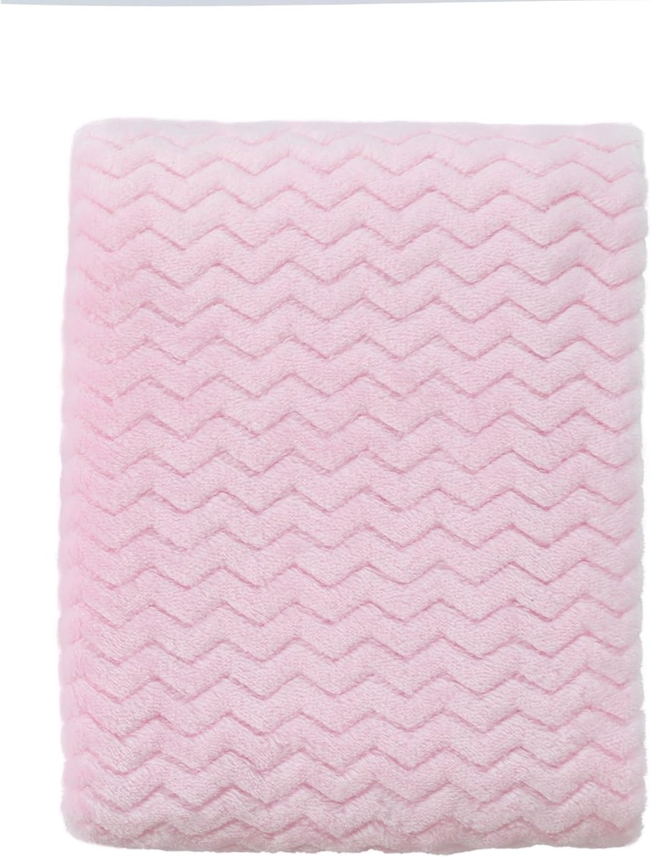 SnelShoppen - Cosy Fluffy Warm Fleece Babydeken voor Jongens en Meisjes - 75cmx100cm - Geschikt voor Wieg, Bed en Kinderwagen - Schattig Golfpatroon i