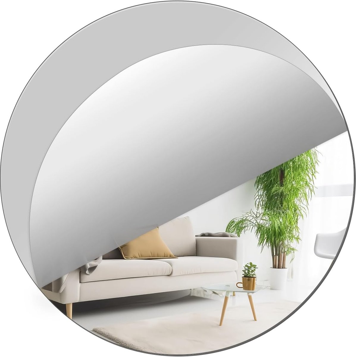 SnelShoppen - 20cm Rond Acryl Spiegel - Zelfklevende Wandspiegel - Badkamer Make-up Spiegel - Frameloos Ontwerp voor Slaapkamer, Hal en Woonkamer Deco