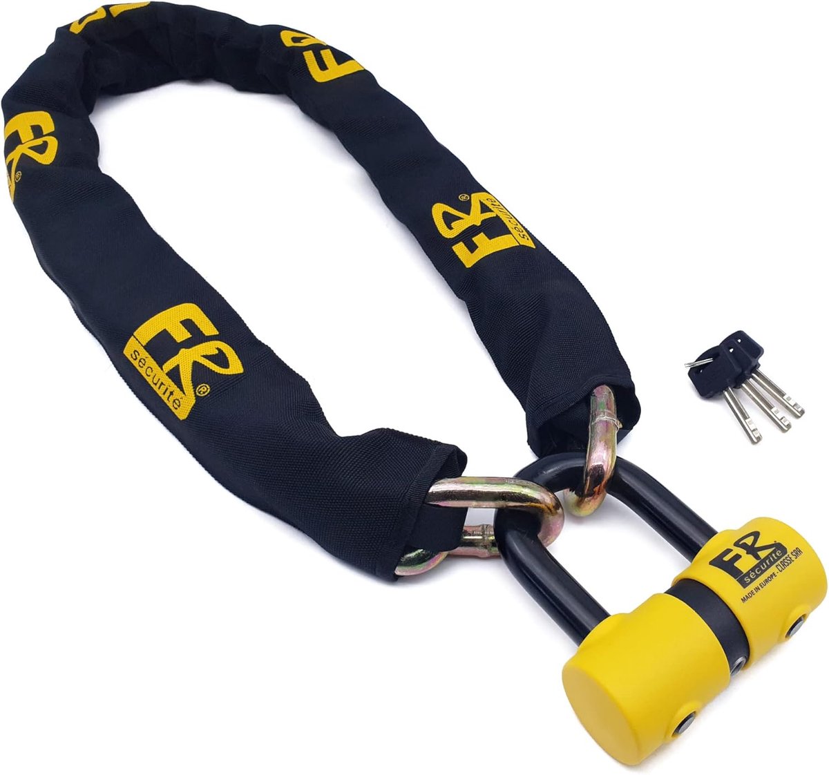 SnelShoppen - Hoge Beveiliging Anti-diefstal Motorfiets Hangslot Mini Beugelslot Set Gehomologeerd SRA ø13.5, 100cm - Ideaal voor Motorfiets en Scoote