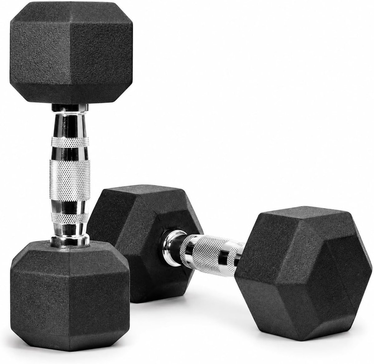 SnelShoppen - Hexagon Halters Korte Halterset Rubber Gecoate Gietijzeren Gewichten voor Dames en Heren, Krachttraining 5kg 7kg 10kg 12,5kg 15kg 20kg 2