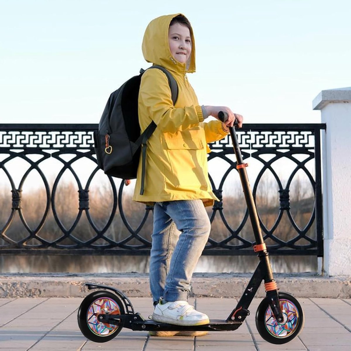SnelShoppen - Stunt Scooter Wielen 110 mm, Set van 2 met ABEC-9 Lagers, Duurzaam PVC, Geschikt voor Alle Scooters met 110 mm Wielen