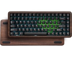 SnelShoppen - WD75 V2 Draadloos Gaming Toetsenbord 75% - Mechanisch Toetsenbord met Houten Behuizing, 8000mAh Batterij, Tri-Mode, RGB, Hot Swappable,