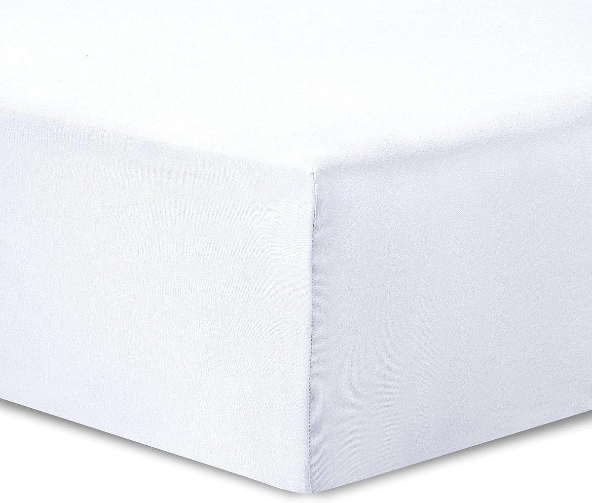 SnelShoppen - Jersey Fitted Sheet 160 x 200 cm - Wit - 100% Katoen - Diepe Hoek 30 cm - Elastisch - Ademend en Zacht - Perfecte Pasvorm voor Tweeperso