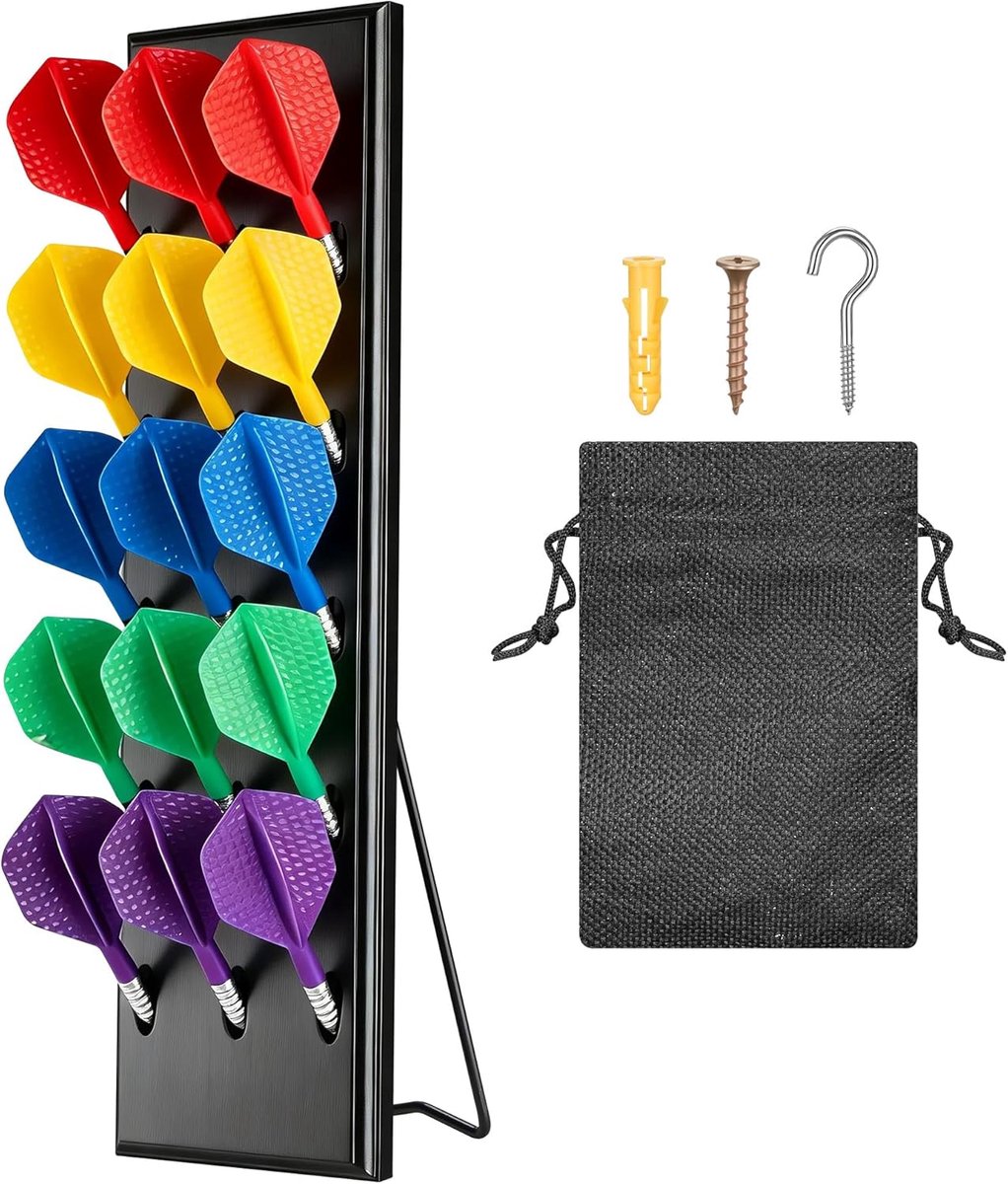 SnelShoppen - Houten Dart Houder voor 15 Darts - Praktische Wandopslag voor Steel en Soft Darts - Duurzaam en Elegant