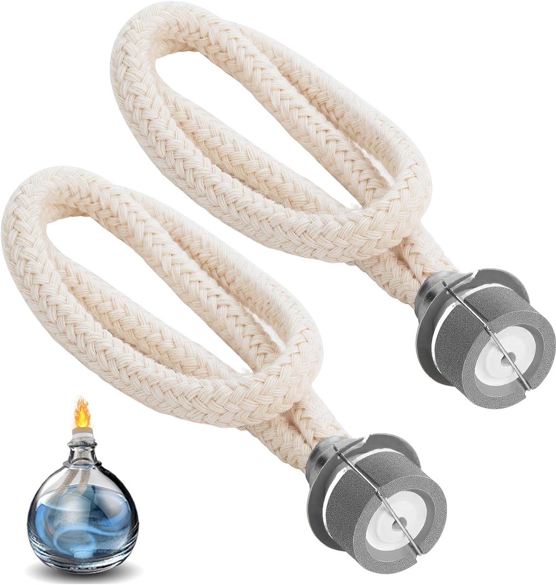 SnelShoppen - Set van 2 Katalytische Lampen 18 mm | Universele Vervanging voor Aromatherapie en Luchtreiniging | Zilver, Hittebestendig Materiaal, Per