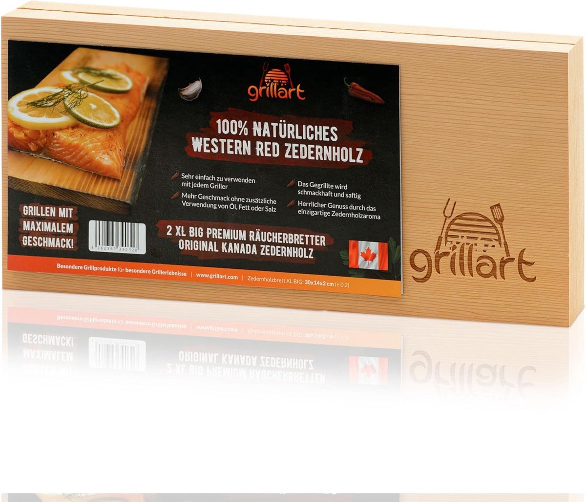 SnelShoppen - Set van 2 XL Grillplanken 2 cm Dik, 100% Natuurlijk Western Red Cedar Hout voor Grillen, Roken, BBQ, Ideaal voor Vlees, Vis, Groenten, T