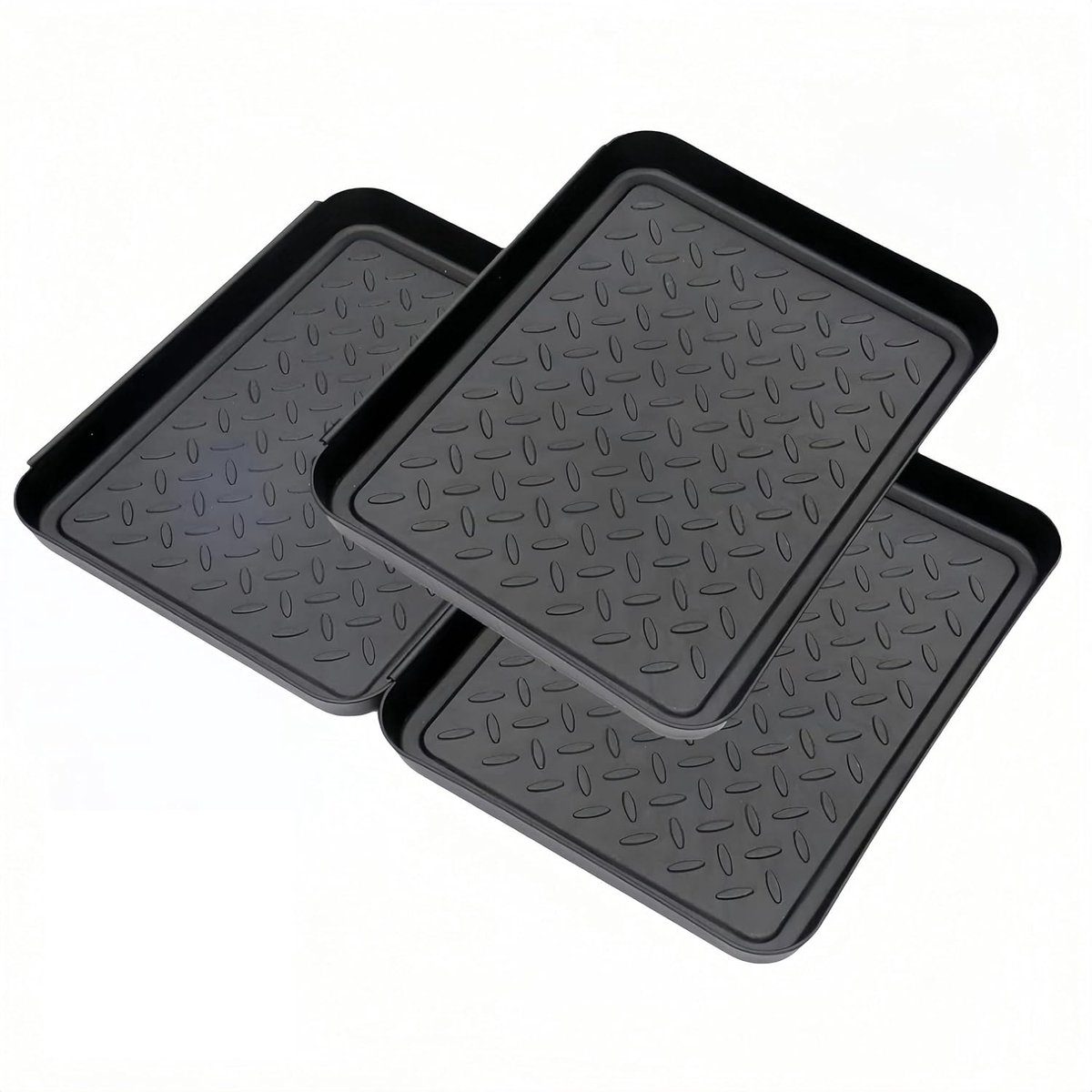 SnelShoppen - 3pcs Drainer Plastic Schoenenzak met Hoge Rand Schoenmat voor Thuis en Tuin, Schoenhouder en Drainer Tray met 30 Waterdichte Stickers