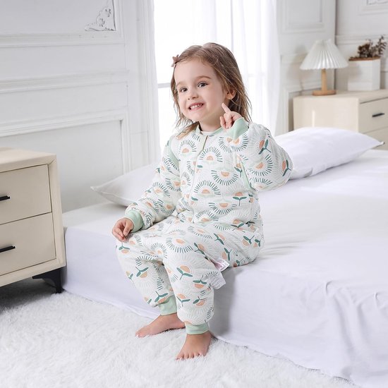 Winter Babyslaapzak 2,5 TOG met Voeten en Afneembare Mouwen van Biologisch Katoen voor Baby's en Peuters - Oranje, M — afbeelding 5