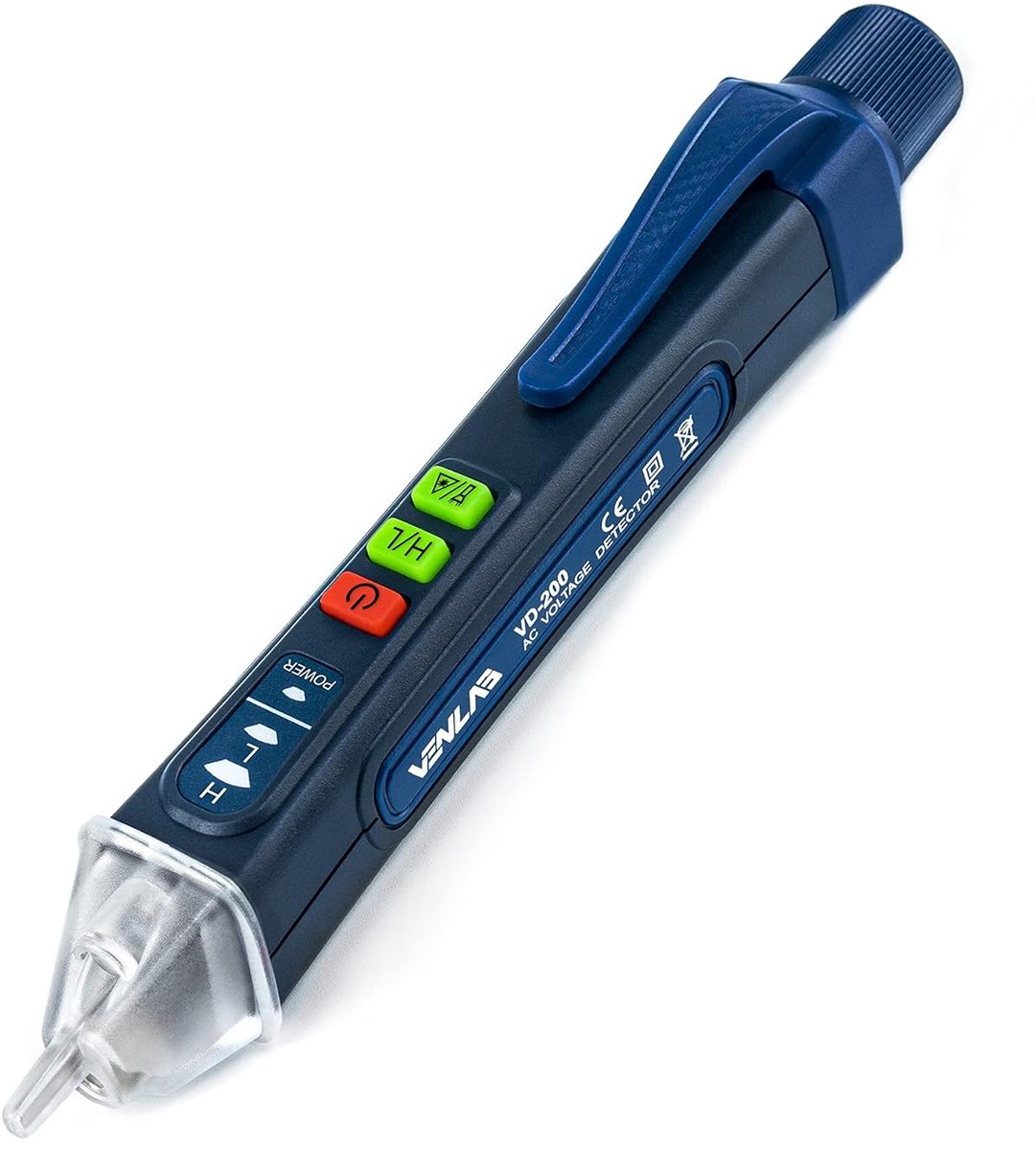 SnelShoppen - Contactloze Spanningstester met Buzzer, AC Stroomtester, Kabelzoeker met Zaklamp, Kabelbreuk Zoekinstrument, Pen en Doorgangstester voor