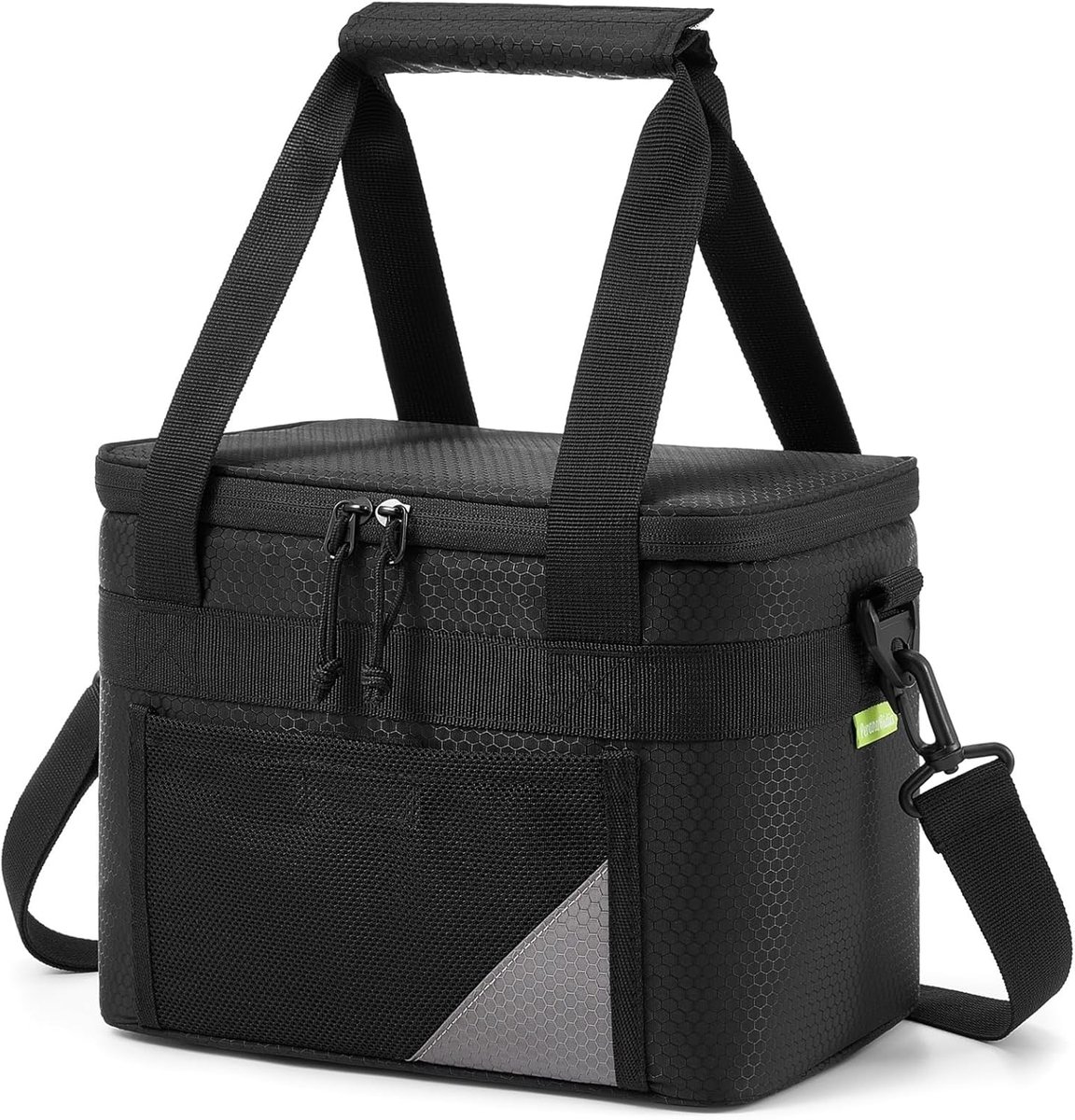 SnelShoppen - Geïsoleerde Lunchtas voor Volwassenen, Draagbare Koeltas voor Werk, Reizen, Picknick, 9L Zwart, Compact en Efficiënte Isolatie